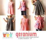 Geranium Dress Pattern : sizes 0-5T