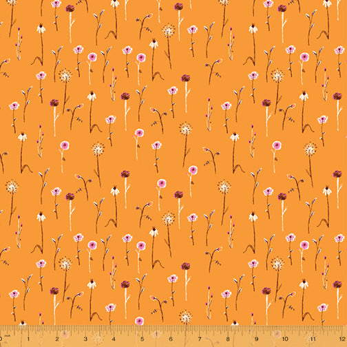 Heather Ross Far Far Away 3 Wildflowers Marigold Quilt Fabric