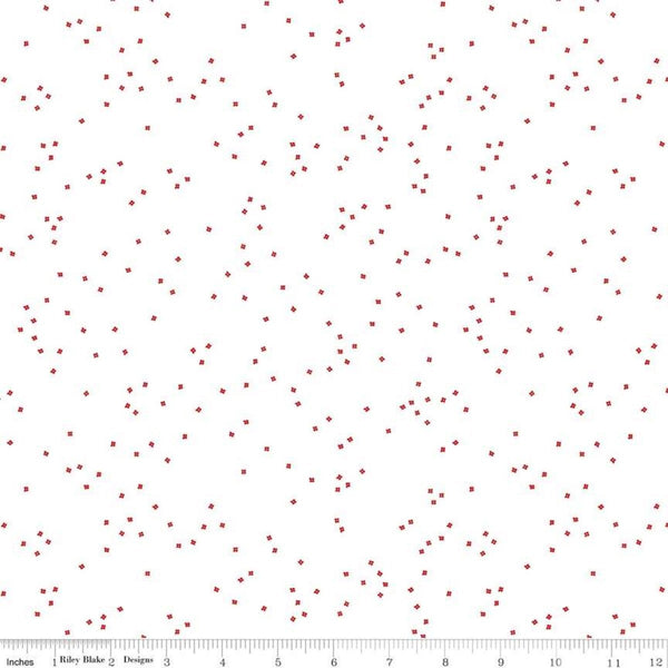 Blossoms White Red- FAT QUARTER
