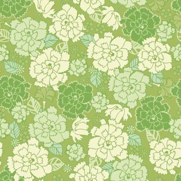 In the Beginning Garden Delights Carnation Green Fabric 4GSE-3