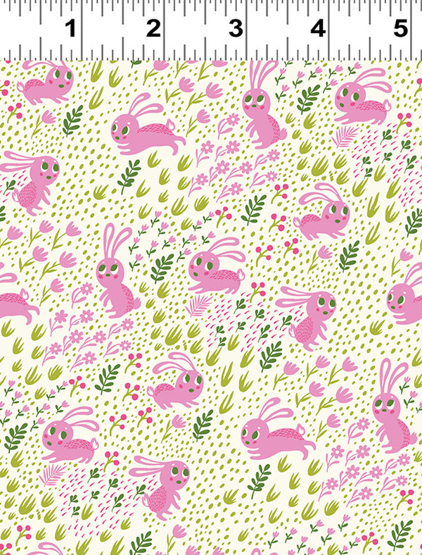 Frolicking Bunnies Pink