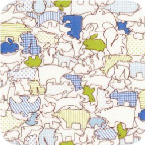 Woodland Animals Blue Double Gauze