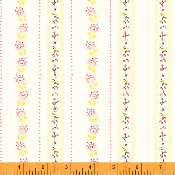 Heather Ross Westhill Floral Stripe Ivory