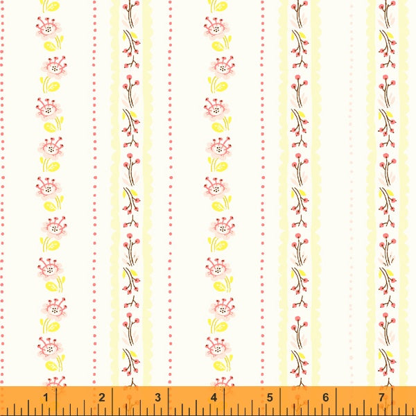 Heather Ross Westhill Floral Stripe Ivory