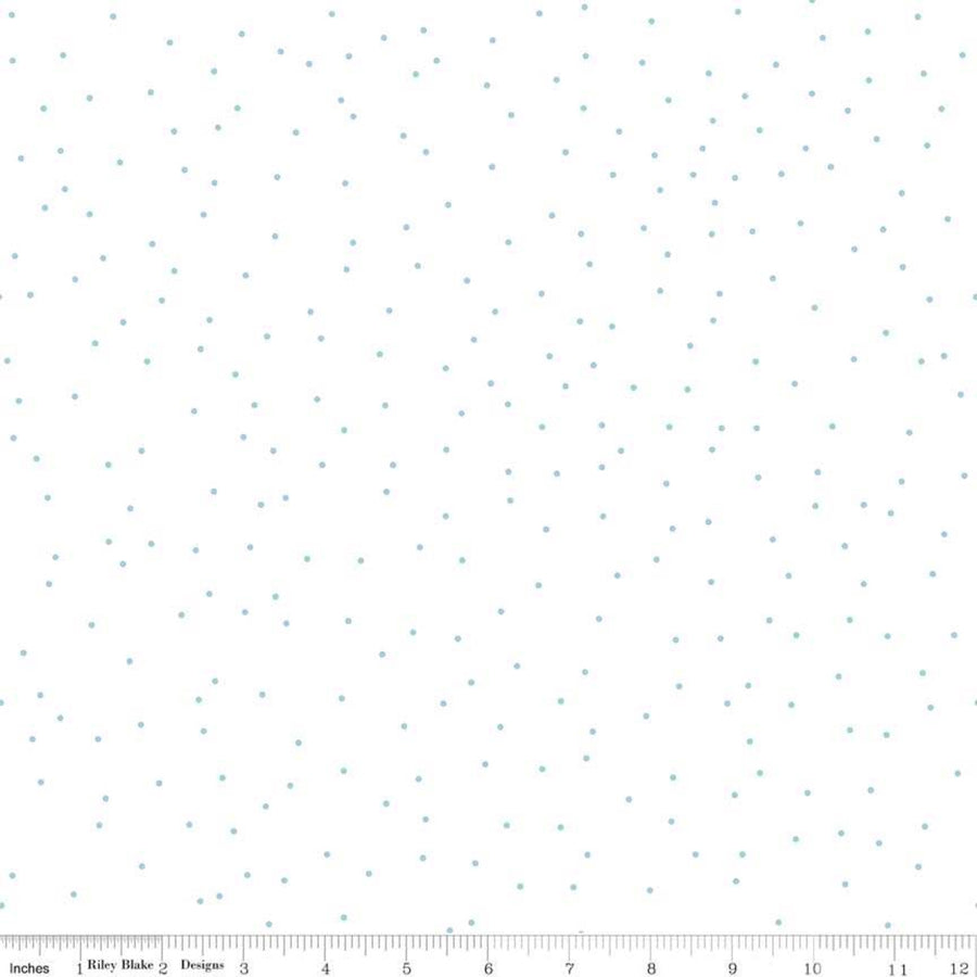 Riley Blake Designs Pin Dot Aqua Cotton Fabric