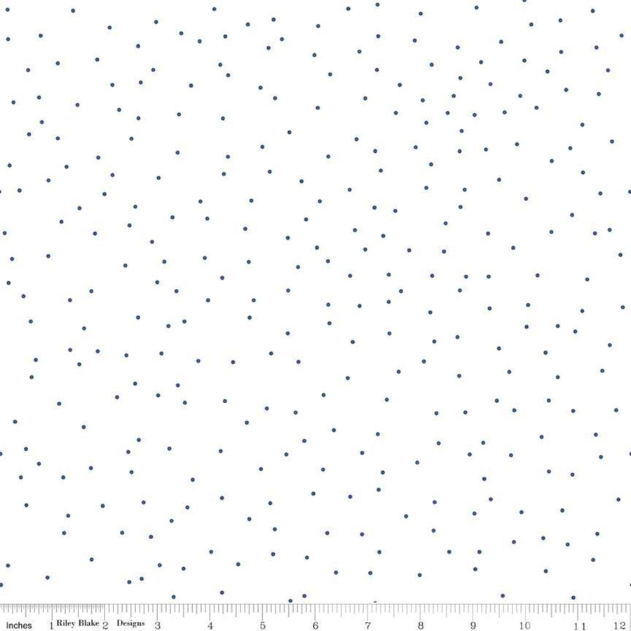 Riley Blake Designs Pin dot Denim Cotton Fabric