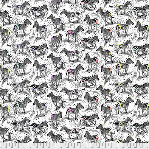 Tula Pink Linework Read Between The Lines Paper Zebras