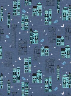 Haunted City Blue - FAT QUARTER