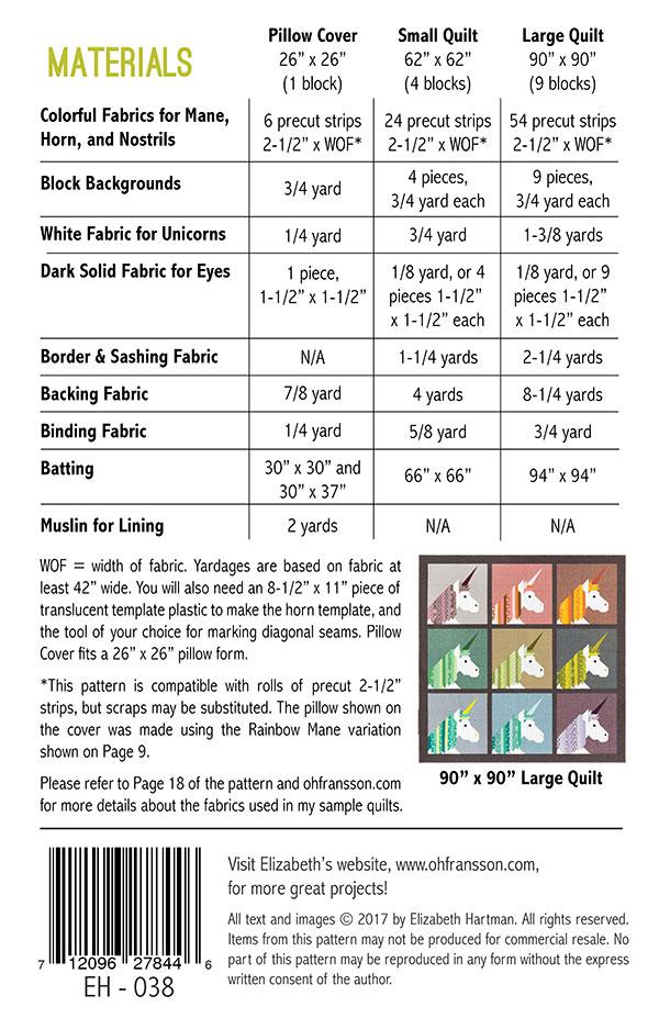 Lisa the Unicorn Quilt Pattern
