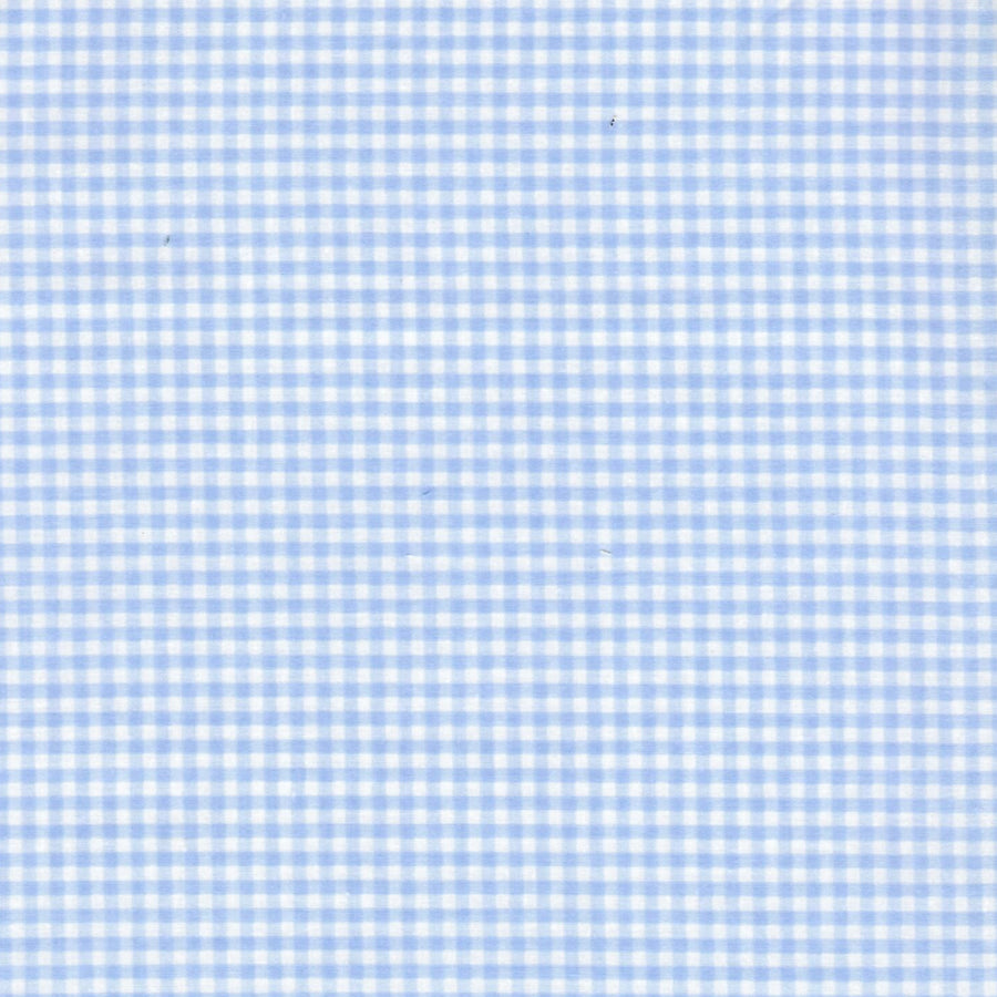 Le Elephant Gingham Blue Fabric