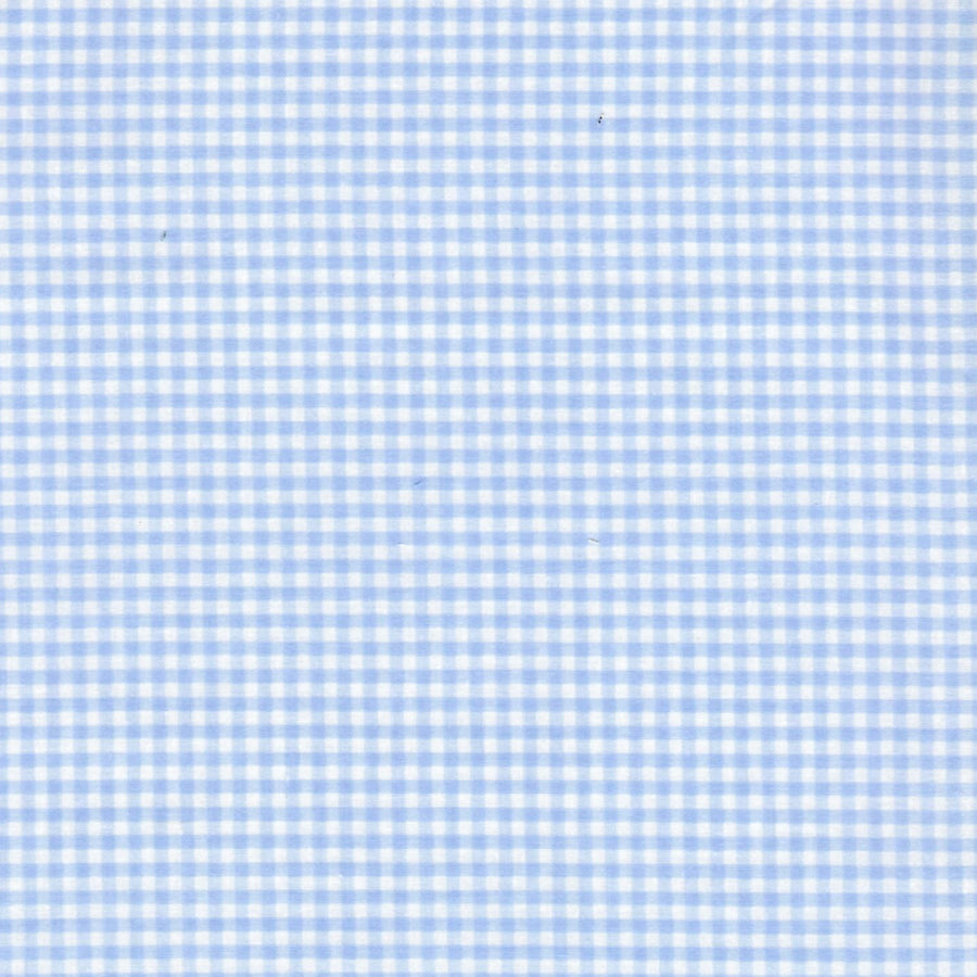 Le Elephant Gingham Blue Fabric