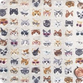 Cats in Shades Natural Linen Blend