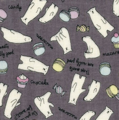 Kokka Baby Dreams Grey Double Gauze Fabric 56010 001 D