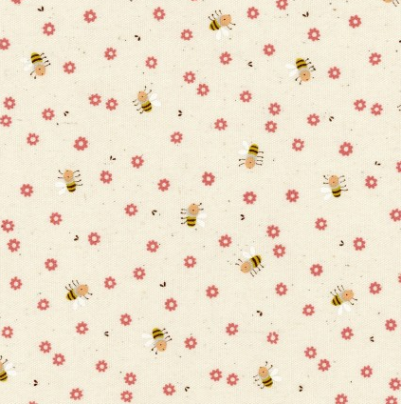 Kokka Chibi Pri Little Bees Fabric YK56000-2A