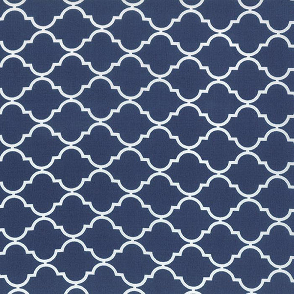 Geometric Quatrefoil Nautical Blue