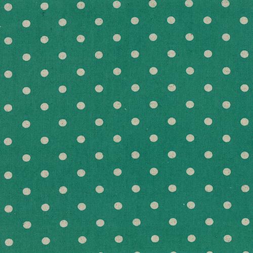 Dot Teal Linen Blend