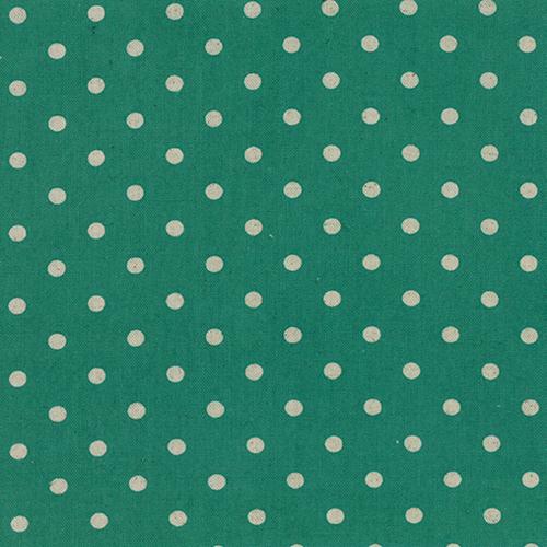 Dot Teal Linen Blend