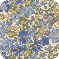 Floral Covent Garden Ivory Blue Lawn